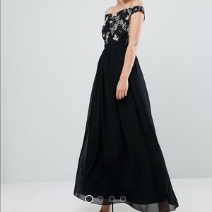 Little Mistress Floral Embroidered Maxi Dress